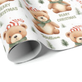 Bear Christmas Personalisiert Wrapping Paper | Nie Geschenkpapier (Rolleneckpunkt)