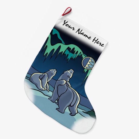 Bear Christmas Strumpf Custom Bären Cub Strumpf Großer Weihnachtsstrumpf (Vorderansicht (hängend))