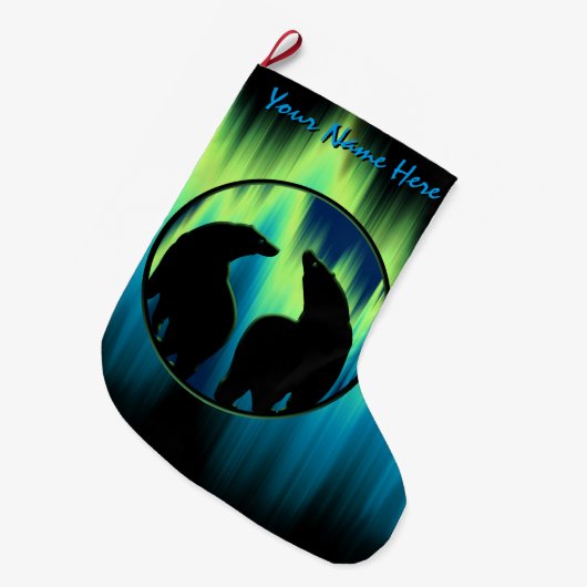 Bear Christmas Strumpf Custom Bären Strumpf Großer Weihnachtsstrumpf (Vorderansicht (hängend))