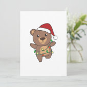 Bear Christmas Winter Animals Bears Feiertagskarte (Stehend Vorderseite)