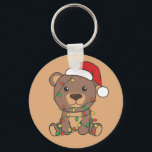 Bear Christmas Winter Animals Bears Schlüsselanhän Schlüsselanhänger<br><div class="desc">Der Bär zu Weihnachten mit Feenlicht. Hübsche Tiere mit Geschenken und Schnee für den Urlaub. Ein süßes Weihnachtsgrüßen. Bären sind niedliche Tiere und perfekt zu Weihnachten.</div>
