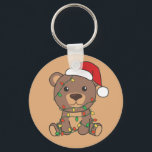 Bear Christmas Winter Animals Bears Schlüsselanhän Schlüsselanhänger<br><div class="desc">Der Bär zu Weihnachten mit Feenlicht. Hübsche Tiere mit Geschenken und Schnee für den Urlaub. Ein süßes Weihnachtsgrüßen. Bären sind niedliche Tiere und perfekt zu Weihnachten.</div>