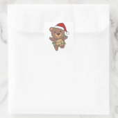 Bear Christmas Winter Animals Bears Square Sticker (Tasche)