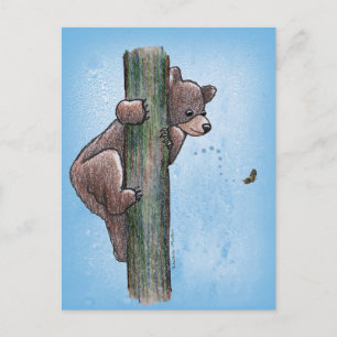 Bear Climbing Tree Postkarte