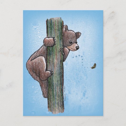 Bear Climbing Tree Postkarte (Vorderseite)