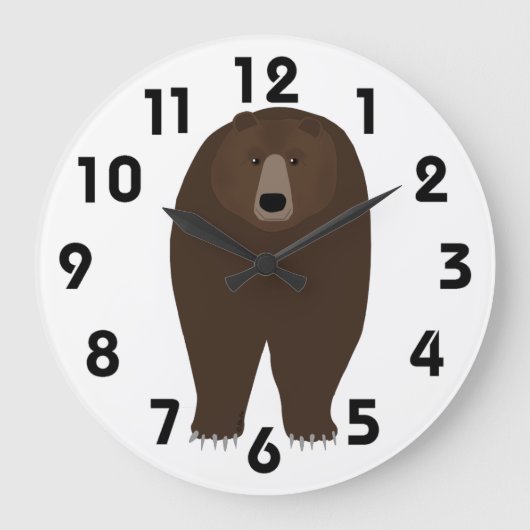 Bear Clock Große Wanduhr (Vorderseite)