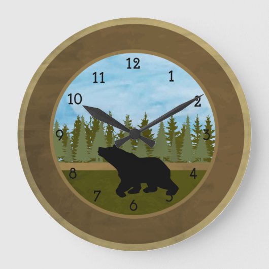 Bear Clock Große Wanduhr (Vorderseite)
