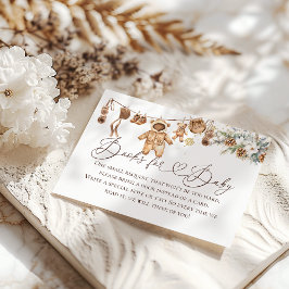 Bear ClothestLine Cold Outside Baby Showbücher Begleitkarte