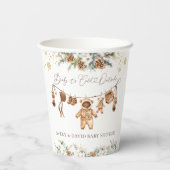 Bear ClothestLine Cold Outside Babydusche Pappbecher (Rückseite)