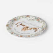 Bear ClothestLine Cold Outside Babydusche Pappteller (Schrägansicht)