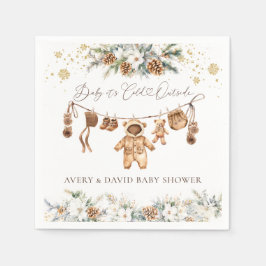 Bear ClothestLine Cold Outside Babydusche Serviette