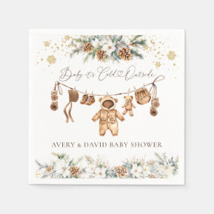 Bear ClothestLine Cold Outside Babydusche Serviette