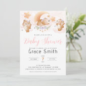 Bear Cloud Baby Dusche Einladung (Stehend Vorderseite)