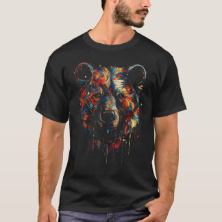 Bear colourful art animal lovers animal forest bea T-Shirt