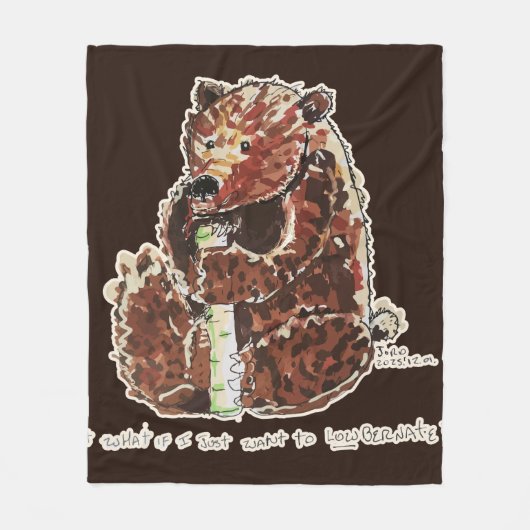 Bear Contemplates Hibernation Fleecedecke (Vorderseite)