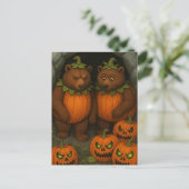 Bear Couple Costumes Postkarte (Stehend Vorderseite)