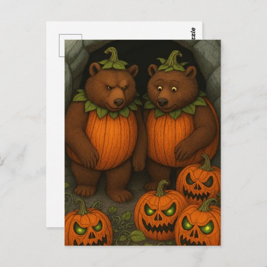 Bear Couple Costumes Postkarte (Vorne/Hinten)