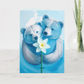 Bear Couple Daffodil 10. Hochzeitstag Karte (Rückseite)