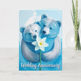 Bear Couple Daffodil 10. Hochzeitstag Karte