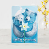 Bear Couple Daffodil 10. Hochzeitstag Karte (Gelbe Blume)