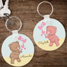 Bear Couple in Liebe Blue Personalisiert