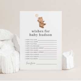 Bear Cream Balloon will Baby Card Einladung