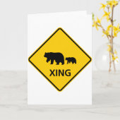 Bear Crossing Highway Sign Karte (Gelbe Blume)