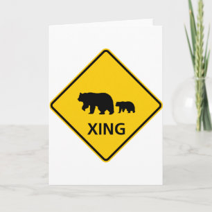 Bear Crossing Highway Sign Karte
