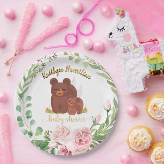 Bear Cub Babydusche Papierplatte für Niedliche Bär Pappteller (Party)