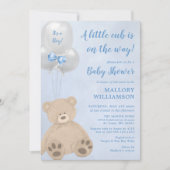 Bear Cub Boy Baby Dusche Einladung (Vorderseite)