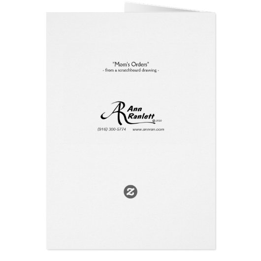 Bear Cub Card "Mama Orders" (Hinten)