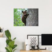 Bear Cub Climbing a Tree Poster (Heimbüro)