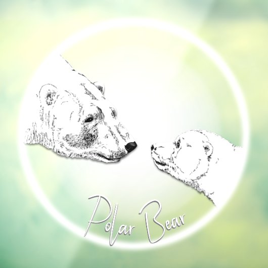 Bear Cub Decal Custom Polar Bear Art Window Fensteraufkleber (Blatt 3)