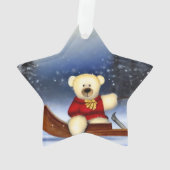 Bear cub im Schlitten im Schnee Ornament (Rückseite)