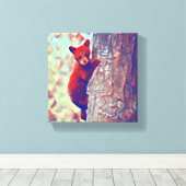 Bear cub Kletterbaum Leinwanddruck (Insitu (Holzboden))