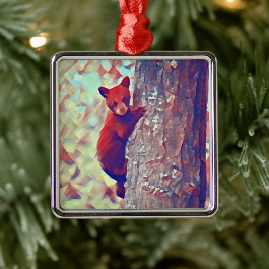 Bear cub Kletterbaum Ornament Aus Metall (Baum)
