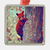 Bear cub Kletterbaum Ornament Aus Metall (Vorne)