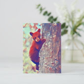 Bear cub Kletterbaum Postkarte (Stehend Vorderseite)