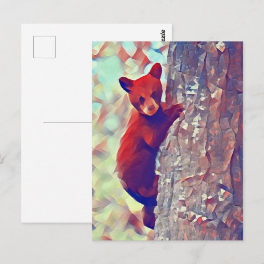 Bear cub Kletterbaum Postkarte (Vorne/Hinten)
