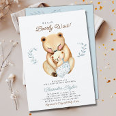 Bear Cub Woodland Baby Boy Showdusche Einladung