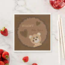 Bear Cub Woodland Thema Kinderdusche Papier Napkin