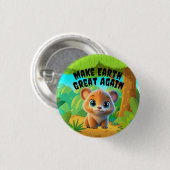 Bear Cube, die Erde wieder groß machen, die Umwelt Button (Vorne & Hinten)