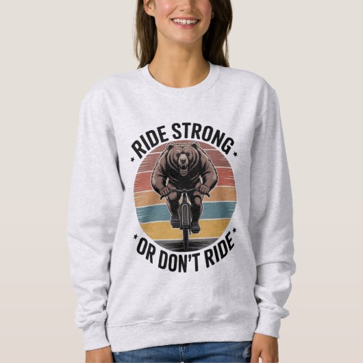 Bear Cycling Vintage Sunset Biker Design Sweatshirt (Vorderseite)