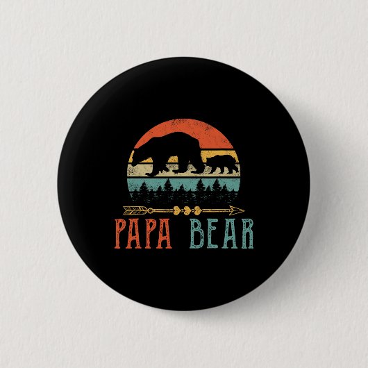 Bear Daddy Funny Mens Fathers Day Geschenkidee Button (Vorderseite)