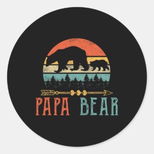 Bear Daddy Funny Mens Fathers Day Geschenkidee Runder Aufkleber