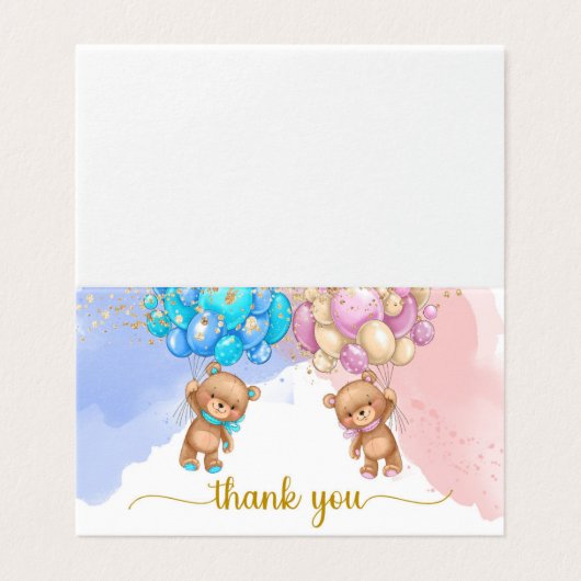 Bear Danke Karte (Außenseite Aufgefaltet)