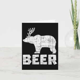 Bear Deer Beer Funny Drinks Jagen Camping Vater Karte