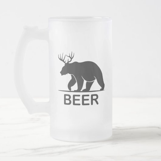 Bear Deer Beer Mattglas Bierglas (Links)