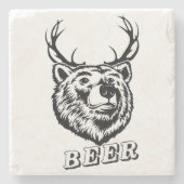 Bear + Deer = Beer? Steinuntersetzer (Vorderseite)