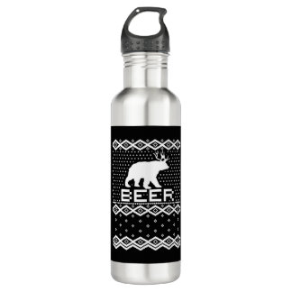 Bear Deer BEER Ugly Christmas Edelstahlflasche